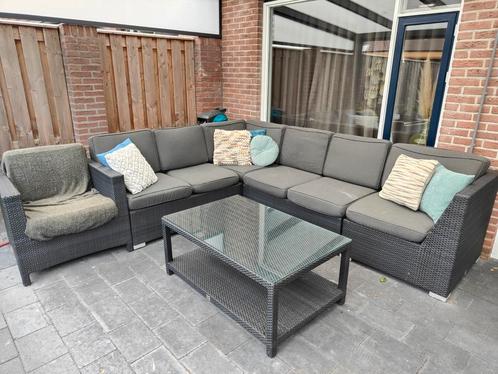 Loungeset 4 Seasons Outdoor, Tuin en Terras, Tuinsets en Loungesets, Gebruikt, Loungeset, Wicker, 7 zitplaatsen, Bank, Bijzettafel