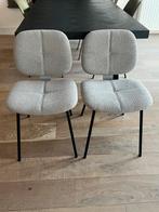 Set van 2 teddy stoelen - licht grijs / zwart - als nieuw, Huis en Inrichting, Stoelen, Ophalen, Twee, Zo goed als nieuw, Metaal