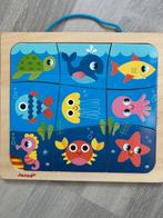 Janod magnetische puzzel vissen, Ophalen of Verzenden, Minder dan 10 stukjes, Nieuw, Van hout
