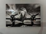 Glas schilderij met vliegtuig, Ophalen, Overige typen, Zo goed als nieuw, 100 tot 125 cm