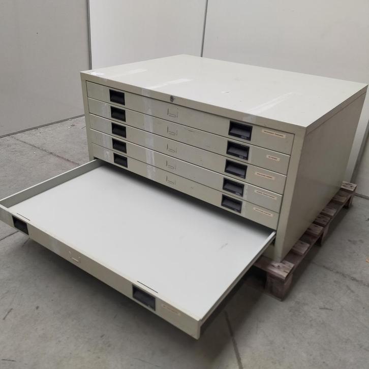 Metalen tekenladekast - 58x113x83 cm, Huis en Inrichting, Kasten | Ladekasten, Gebruikt