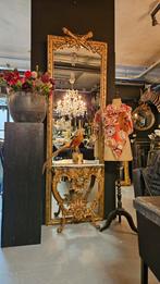 Antieke hoge spiegel..( 2.58 mtr.hoog. ), Ophalen of Verzenden, Rechthoekig, 50 tot 100 cm