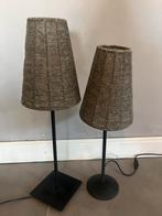 Twee prachtige tafel lampen met zilver/taupe kralen, Huis en Inrichting, Lampen | Tafellampen, Minder dan 50 cm, Ophalen of Verzenden