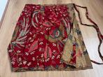 Handgemaakte wikkelrok batik wijnrood rood bruin m l, Ophalen of Verzenden, Zo goed als nieuw, X, X