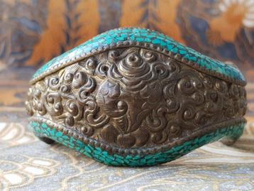 Mooie antieke armband uit Nepal van koper en turkoois. beschikbaar voor biedingen