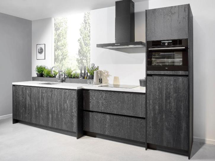 UITVERKOOP keuken N35, Huis en Inrichting, Keuken | Complete keukens, Nieuw, Enkelwandige keuken, Zwart, Overige materialen, Greeploos