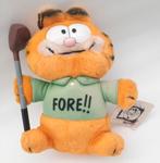Vintage Garfield als Golfer knuffel uit 1988 ca. 22cm hoog, Ophalen of Verzenden, Garfield, Gebruikt, Beeldje of Figuurtje