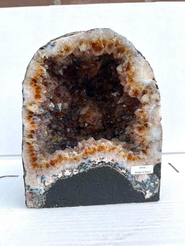 Citrien cluster - 8.60kg, Verzamelen, Mineralen en Fossielen, Mineraal, Ophalen of Verzenden