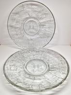 G.J. Thomassen Glasfabriek Leerdam ABC borden 3 stuks, 1957, Ophalen of Verzenden, Bord(en), Overige stijlen, Glas