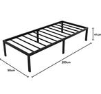 Yaheetech Black Bed Frame, Zwart, Tweepersoons, Ophalen of Verzenden, Zo goed als nieuw