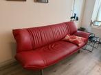 Leolux 2-zits bank, rood, 210 cm breed, Huis en Inrichting, Ophalen, Gebruikt, Tweepersoons, Rechte bank