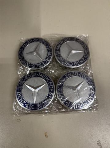 4x 75 mm Mercedes Benze lichtmetalen velgnaafkappen badges n beschikbaar voor biedingen