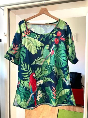 Fleurige nieuwe tuniek XL met vogels en planten nu 14,99€ beschikbaar voor biedingen