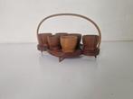 Mid century teak eierdopjes vintage design, Ophalen of Verzenden, Huis en Inrichting