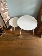 Set bijzettafeltjes, Huis en Inrichting, Tafels | Bijzettafels, Minder dan 55 cm, Gebruikt, Rond, Hout