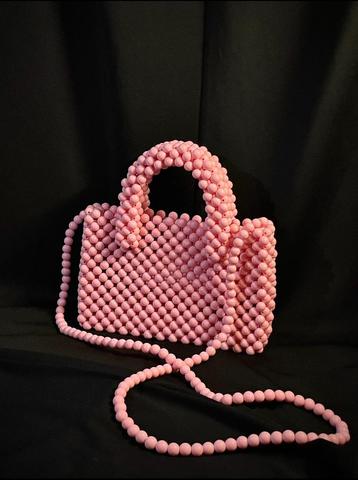 Pink Peony – Handmade Beaded Bag beschikbaar voor biedingen