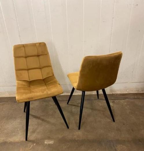 1 stuks horeca restaurant stoel velvet oker geel nieuw, Huis en Inrichting, Stoelen, Nieuw, Eén, Metaal, Stof, Overige kleuren