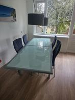 Uitschuifbare eettafel incl stoelen, Huis en Inrichting, Tafels | Eettafels, Ophalen, Gebruikt, 200 cm of meer, 50 tot 100 cm