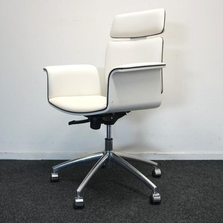 Vepa Fado Vergaderstoelen | Wit Leer | Bureaustoelen, Huis en Inrichting, Bureaustoelen, Gebruikt, Bureaustoel, Wit, Ophalen of Verzenden