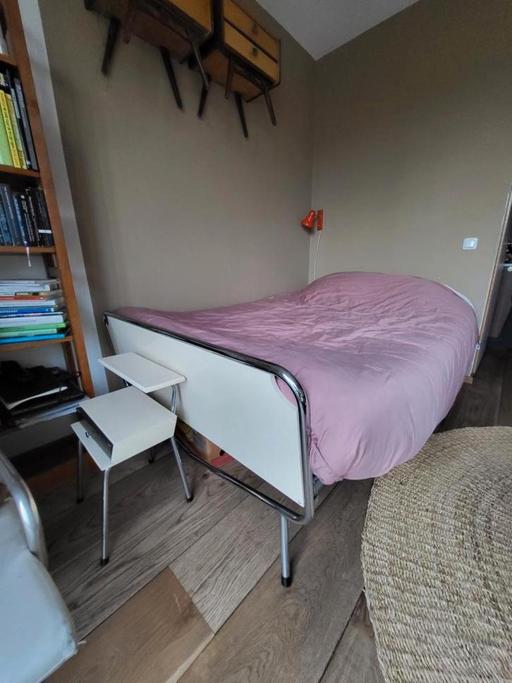 Vintage bed - Rietveld voor Auping spiraalbodem, Huizen en Kamers, Kamers te huur