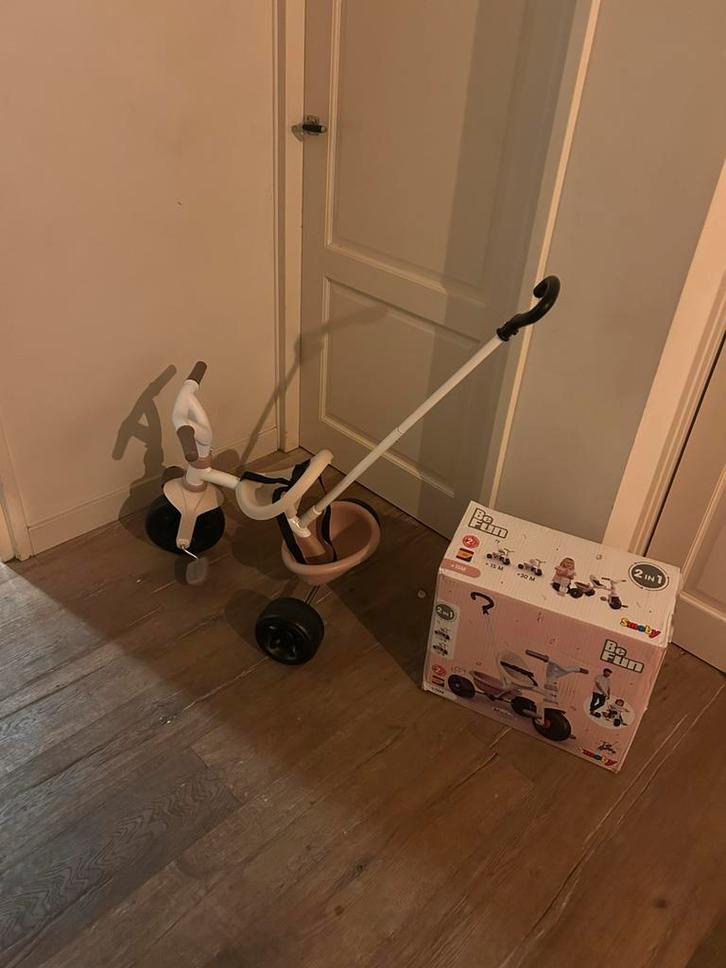 Smoby Be Fun Driewieler Roze/Wit - Nieuwstaat!, Kinderen en Baby's, Speelgoed | Buiten | Voertuigen en Loopfietsen, Zo goed als nieuw