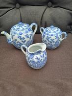 oude blauwe theepot suikerpot en melkkannetje, Antiek en Kunst, Antiek | Servies compleet, Ophalen of Verzenden