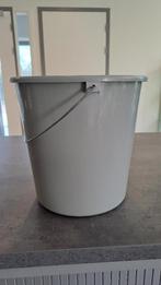 Grijze emmer met hengsel, Huis en Inrichting, Emmers, Kunststof, Met handgreep, -, -