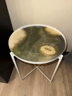 Epoxy Bijzettafel - Handgemaakt, Ophalen, Minder dan 55 cm, Rond, Zo goed als nieuw
