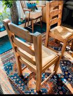 Houten Stoelen met Riet, Ophalen, Gebruikt, Twee, Bruin
