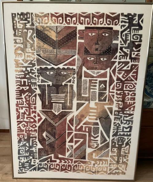 Pragitha batik in lijst, Huis en Inrichting, Woonaccessoires | Wanddecoraties, Zo goed als nieuw, Ophalen