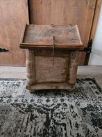 Oude houten kistje uit India sober stoer landelijk wonen, Ophalen, Minder dan 50 cm, Minder dan 50 cm, Minder dan 50 cm