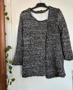 Jas/Vest/Blazer zwart-wit gebreid, Kleding | Dames, Maat 38/40 (M), Zwart, Ophalen of Verzenden, Zo goed als nieuw