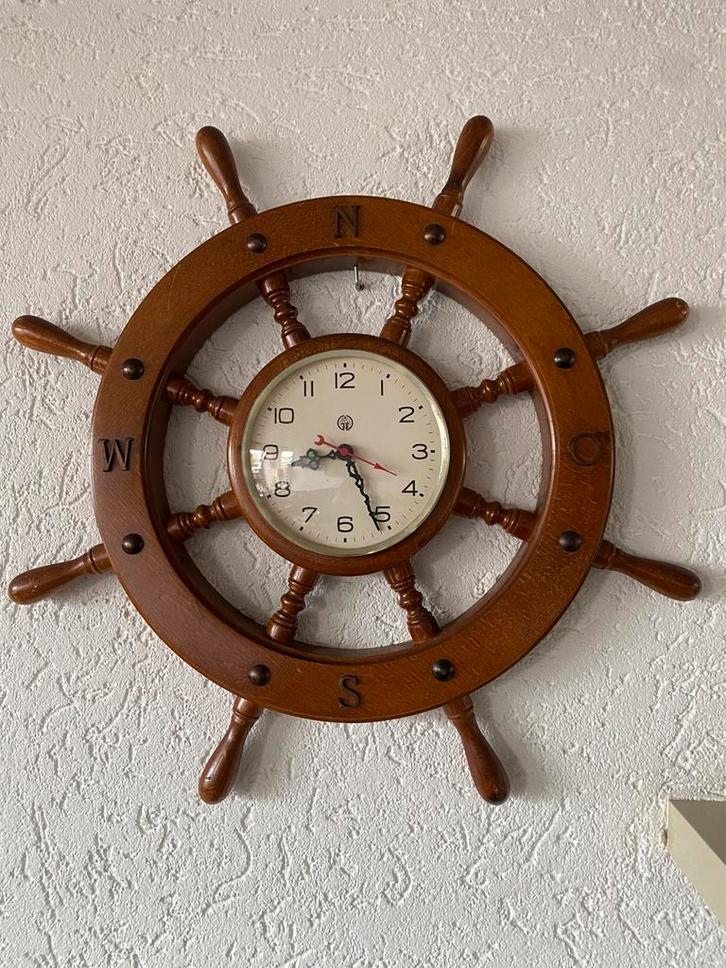 Scheepsroerklok, Huis en Inrichting, Woonaccessoires | Klokken, Gebruikt, Wandklok, Analoog, Ophalen of Verzenden