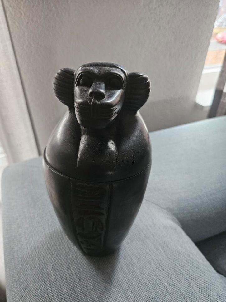 Egyptische Canopenvaas met Baviaan Deksel, Antiek en Kunst, Kunst | Beelden en Houtsnijwerken, Ophalen of Verzenden