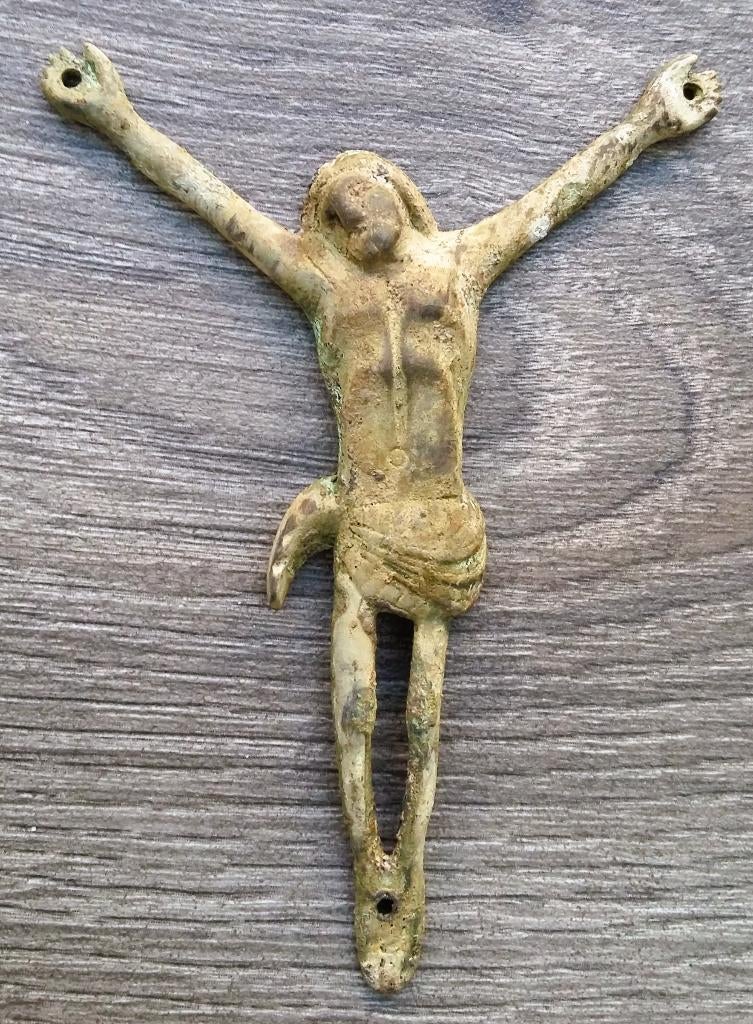 16 de eeuw Bodemvondst Brons Bronzen Corpus Christus, Ophalen of Verzenden, Brons