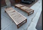 Ligbedjes 2x, Tuin en Terras, Ophalen, Gebruikt, Hout, Verstelbaar
