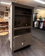 Eiken boeken/decoratiekast taupe, Ophalen, Onbekend, Zo goed als nieuw, Onbekend