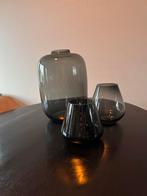 Set van vazen van het merk Pear Tasman, kleur Smokey Black, Ophalen, Overige kleuren, Minder dan 50 cm, Glas