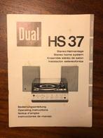 Gebruikshandleiding Dual HS 37, Ophalen, Gebruikt, Platenspeler-onderdeel, Dual