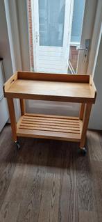 Houten keukentrolley, Huis en Inrichting, Keuken | Keukenelementen, Ophalen, 50 tot 100 cm, Zo goed als nieuw, Minder dan 100 cm