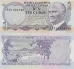 TURKYE 1970 5 lira #185 UNC, Postzegels en Munten, Bankbiljetten | Azië, Midden-Oosten, Verzenden