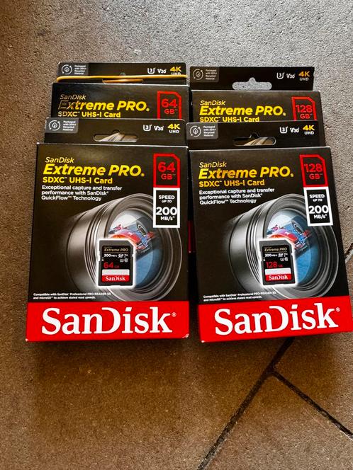 SanDisk Extreme PRO, Audio, Tv en Foto, Fotografie | Geheugenkaarten, Nieuw, SD, 128 GB, Fotocamera, Verzenden