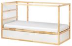 KURA IKEA Keerbaar bed, wit/grenen, 90x200 cm met matras!, Gebruikt, Hoogslaper, Ophalen