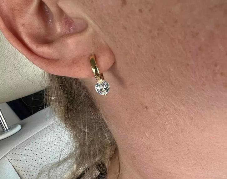 Oorbellen zilver goud creolen Swarovski kristal NIEUW parel, Sieraden, Tassen en Uiterlijk, Oorbellen, Nieuw, Hangers, Zilver