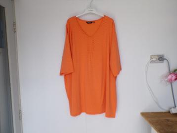 Oranje tuniek shirt met zwart stipje Ulla Popken 62/64 beschikbaar voor biedingen