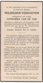 Wilhelmus Verhoeven 1869 Berlicum + 1952 Berlicum, 82 jaar, Verzamelen, Verzenden