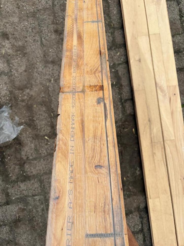 Junckers massief beuken houten vloer, 49 m2, 13 cm breed, Doe-het-zelf en Verbouw, Vloerdelen en Plavuizen, Gebruikt, Vloerdelen of -planken