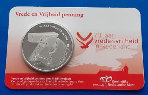 Penning Vrede en Vrijheid 2015 - Coincard, Postzegels en Munten, Penningen en Medailles, Overige materialen, Nederland, Verzenden
