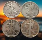 *  AMERICA - 4 x Half Dollar verschillende jaren - ZILVER **, Verzenden, Noord-Amerika, Setje, Zilver