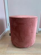 Velvet oud roze poef woood, Ophalen, Zo goed als nieuw, Rond, Minder dan 50 cm